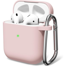 Airpods Mr. Monkey liquid silicone protect pink dėklas