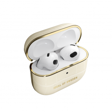 Airpods 3 iDeal Of Sweden Bag Cream Beige Croco dėklas 1