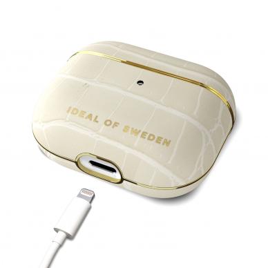 Airpods 3 iDeal Of Sweden Bag Cream Beige Croco dėklas 2