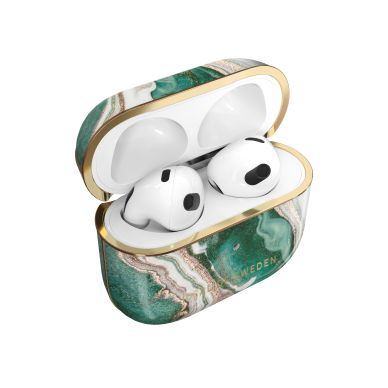 Airpods 3 iDeal Of Sweden Golden Jade Marble dėklas 2