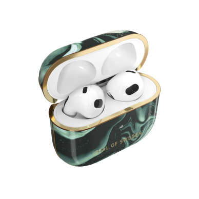 Airpods 3 iDeal Of Sweden Golden Olive Marble dėklas 1