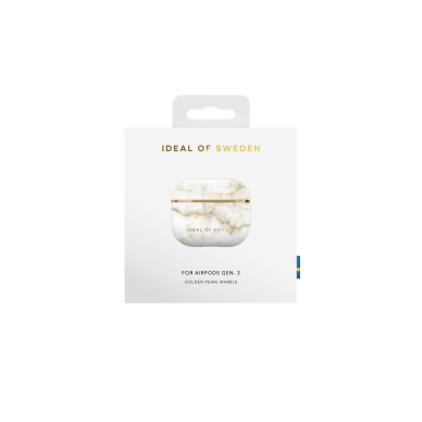 Airpods 3 iDeal Of Sweden Golden Pearl Marble dėklas 1