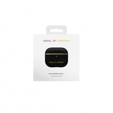 Airpods 3 iDeal Of Sweden Jet Black Croco dėklas 2