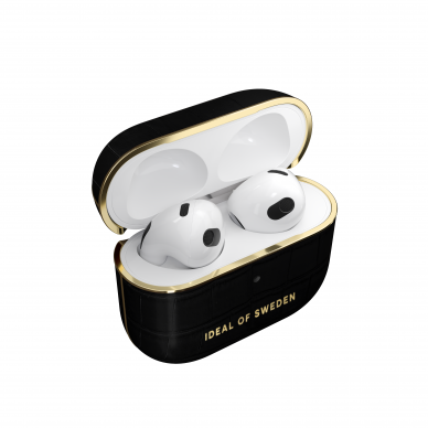 Airpods 3 iDeal Of Sweden Jet Black Croco dėklas 1