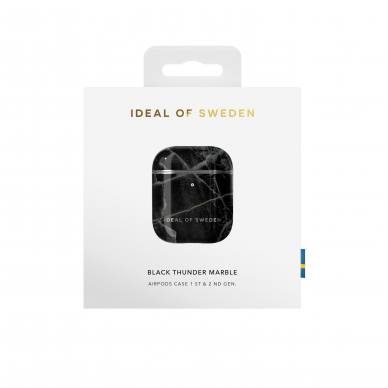 Airpods iDeal Of Sweden dėklas Black Thunder Marble 1