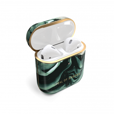 Airpods iDeal Of Sweden Golden Olive Marble dėklas 2