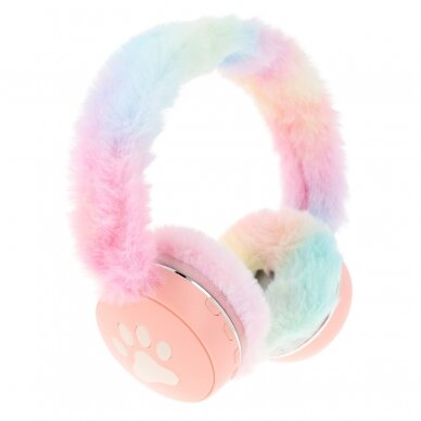 Bluetooth ausinės FLUFFY pink QL-268 30090