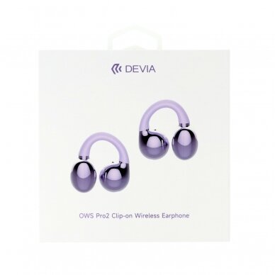 Bluetooth ausinės purple Devia OWS Pro2 Clip-on EM402 8