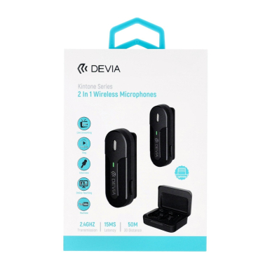 Bluetooth prisegamas mikrofonas 2 in 1 Lightning DEVIA 10