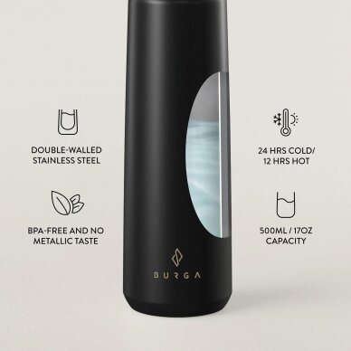 BURGA Water Bottle - Black 500 ml 2