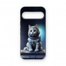 Google Pixel 9 / Pixel 9 PRO black nugarėlė Astronaut Cat Design00317