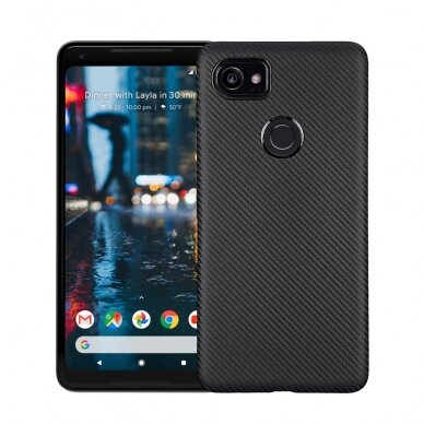 Google Pixel 2 XL juoda CARBON FIBER nugarėlė