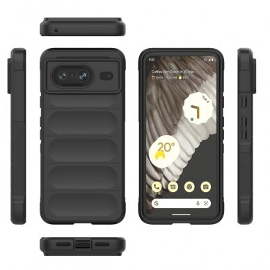 Google Pixel 8 black Tracy Anti-slip Rugged nugarėlė 6