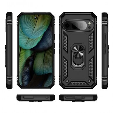 Google Pixel 9 / 9 PRO Tracy black STRONG RING ARMOR nugarėlė 6