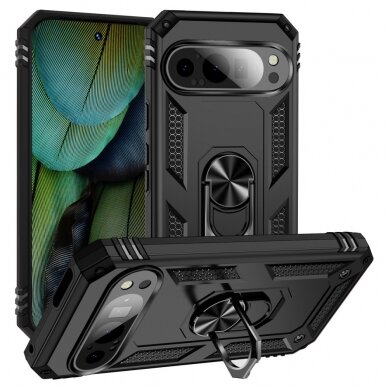 Google Pixel 9 / 9 PRO Tracy black STRONG RING ARMOR nugarėlė