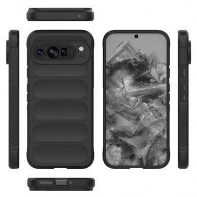 Google Pixel 9 PRO XL black Tracy Anti-slip Rugged nugarėlė 5