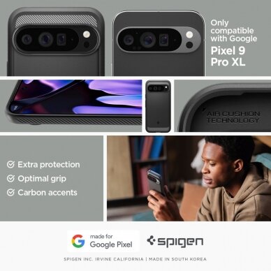 Google Pixel 9 PRO XL SPIGEN RUGGED ARMOR nugarėlė 10