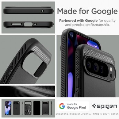 Google Pixel 9 PRO XL SPIGEN RUGGED ARMOR nugarėlė 15