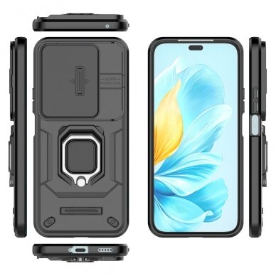 Honor 200 Lite 5G black RING ARMOR WITH CAMSHIELD nugarėlė 5