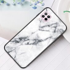 Huawei P40 LITE marble glass nugarėlė White