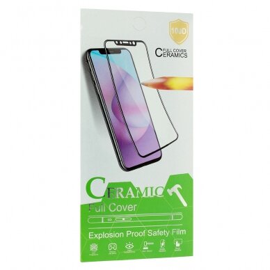 Huawei P Smart 2021 juodas FLEXIBLE CERAMIC pilnas apsauginis stiklas 12