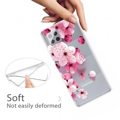 Huawei P Smart 2021 Tracy clear nugarėlė Pink Flower 2