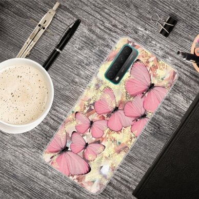 Huawei P Smart 2021 Tracy nugarėlė Pink Butterflies 3