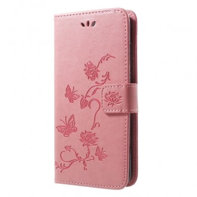 Huawei P20 PRO rausvas Tracy K.FLEXI dėklas Butterfly and Flower 2