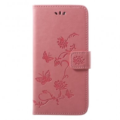 Huawei P20 PRO rausvas Tracy K.FLEXI dėklas Butterfly and Flower