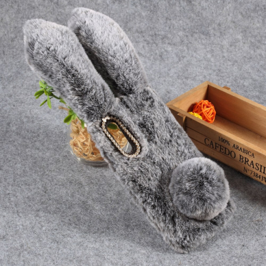 Huawei P30 Lite dark grey nugarėlė Fluffy rabbit