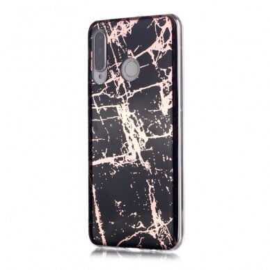 Huawei P30 Lite Tracy nugarėlė Black&gold Marble+ 1