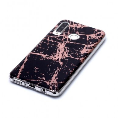 Huawei P30 Lite Tracy nugarėlė Black&gold Marble+ 2