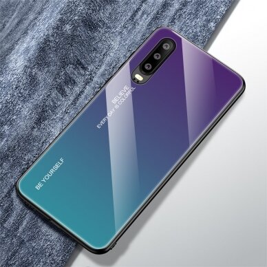 Huawei P30 violetinė+mėlyna tracy GLASS nugarėlė 1