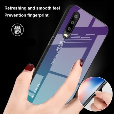 Huawei P30 violetinė+mėlyna tracy GLASS nugarėlė 2