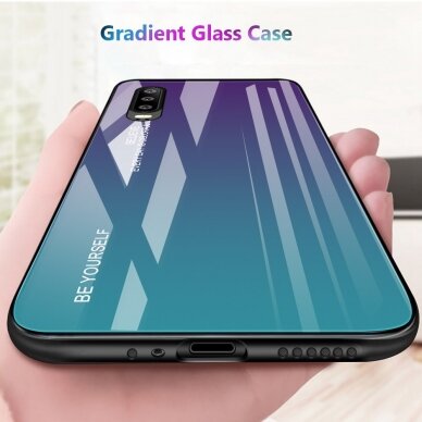 Huawei P30 violetinė+mėlyna tracy GLASS nugarėlė 4