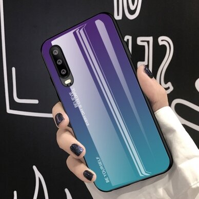 Huawei P30 violetinė+mėlyna tracy GLASS nugarėlė