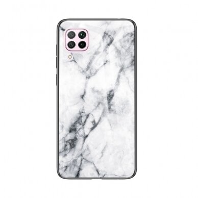 Huawei P40 LITE marble glass nugarėlė White 1