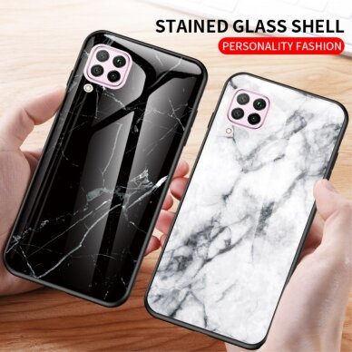 Huawei P40 LITE marble glass nugarėlė White 2