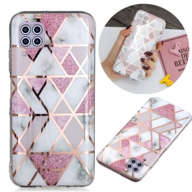 Huawei P40 Lite Tracy nugarėlė Geometric rose marble