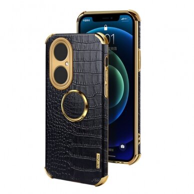 Huawei P50 PRO juoda SULADA CROCO nugarėlė 1