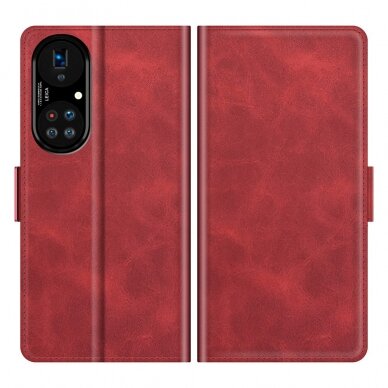 Huawei P50 PRO raudonas Tracy MONO LEATHER dėklas