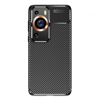 Huawei P60/P60 PRO Tracy juoda CARBON FIBER nugarėlė 2