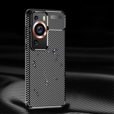 Huawei P60/P60 PRO Tracy juoda CARBON FIBER nugarėlė 7