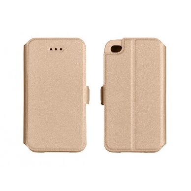 Huawei P8 lite SMART gold book pocket dėklas 3