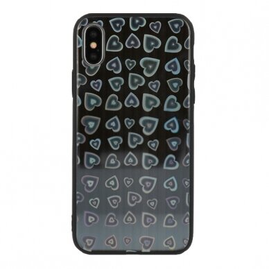 Huawei Y6 2018 raudona HEART GLASS nugarėlė 1