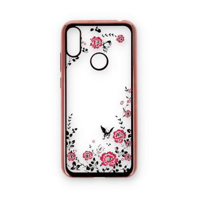 Huawei Y6 2019 rausva Perfect FLOWERS nugarėlė 1