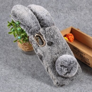 Huawei Y7 2019 pilka nugarėlė Fluffy rabbit 1