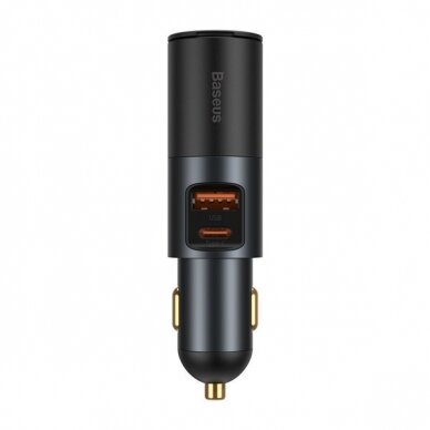 Įkroviklis auto USB+TYPE-C 120W BASEUS CCBT-C0G pilkas