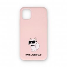 iPhone 11 pink NFT Liquid Silicone KARL LAGERFELD nugarėlė