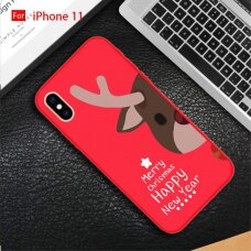 iPhone 11 Tracy nugarėlė Christmas Brown Deer raudona